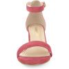 imageAllegra K Womens Open Toe Block Heel Ankle Strap SandalsWatermelon Red