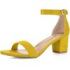 imageAllegra K Womens Open Toe Block Heel Ankle Strap SandalsYellow