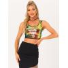 imageAllegra K Womens Sequin Tops Metallic Sparkle Glitter Sleeveless Camisole Tank Top Party Club Crop TopsGold Green