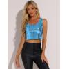 imageAllegra K Womens Sequin Tops Metallic Sparkle Glitter Sleeveless Camisole Tank Top Party Club Crop TopsLight Blue