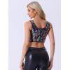 imageAllegra K Womens Sequin Tops Metallic Sparkle Glitter Sleeveless Camisole Tank Top Party Club Crop TopsMulticolor