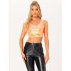 imageAllegra K Womens Sequin Tops Metallic Sparkle Glitter Sleeveless Camisole Tank Top Party Club Crop TopsOrange
