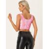 imageAllegra K Womens Sequin Tops Metallic Sparkle Glitter Sleeveless Camisole Tank Top Party Club Crop TopsPink