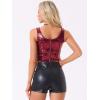 imageAllegra K Womens Sequin Tops Metallic Sparkle Glitter Sleeveless Camisole Tank Top Party Club Crop TopsWine Red