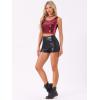 imageAllegra K Womens Sequin Tops Metallic Sparkle Glitter Sleeveless Camisole Tank Top Party Club Crop TopsWine Red
