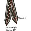 imageAllegra K Womens Skinny Scarf Ribbon Hair Band Heart Print Handbag Handle Neck ScarfBlack Dot