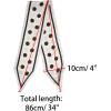 imageAllegra K Womens Skinny Scarf Ribbon Hair Band Heart Print Handbag Handle Neck ScarfWhite Dot