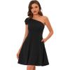 imageAllegra K Evening Cocktail Dress for Womens Valentines Day Elegant Flared One Shoulder Formal DressesBlack