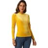 imageAllegra K Velvet Tops for Womens Puff Long Sleeve Mock Neck Vintage Christmas Shiny Metallic BlouseYellow
