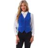 imageAllegra K Waistcoat for Womens Steampunk Velvet Vintage 2025 Sleeveless Blazer Dressy Suit VestsRoyal Blue