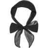 imageAllegra K Women Plain Solid Color Pure Skinny Scarf Scarves Long Neckerchief Hair BandBlack