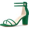 imageAllegra K Womens Clear Ankle Strap Chunky Heels SandalsGreen