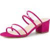 imageAllegra K Womens Clear Strap Block Heel Slide SandalsHot Pink