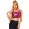 imageAllegra K Womens Sequin Tops Metallic Sparkle Glitter Sleeveless Camisole Tank Top Party Club Crop TopsRose Red
