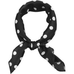imageAllegra K 50cm 1950s Vintage Retro Polka Dots Square Scarf Head Neck Scarves Kerchief NeckerchiefBlack