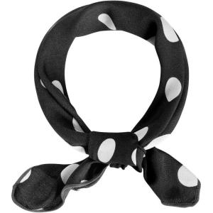imageAllegra K 50cm 1950s Vintage Retro Polka Dots Square Scarf Head Neck Scarves Kerchief NeckerchiefBlack With Buckle
