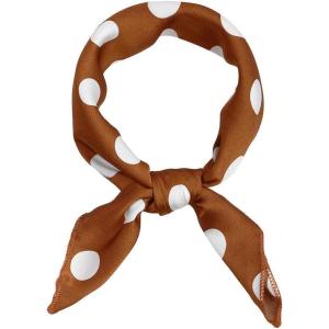 imageAllegra K 50cm 1950s Vintage Retro Polka Dots Square Scarf Head Neck Scarves Kerchief NeckerchiefCaramel