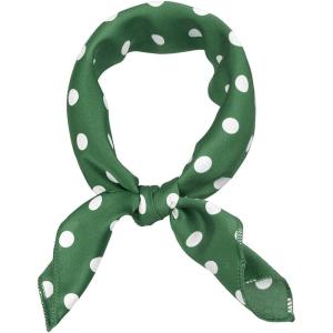 imageAllegra K 50cm 1950s Vintage Retro Polka Dots Square Scarf Head Neck Scarves Kerchief NeckerchiefDark Green Polka Dots