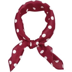 imageAllegra K 50cm 1950s Vintage Retro Polka Dots Square Scarf Head Neck Scarves Kerchief NeckerchiefRed Polka Dots