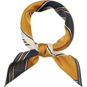imageAllegra K 50cm Small Stripe Print Square Neck Wrap Scarves Head Scarf Kerchief Neckerchief Bandana for WomenGinger