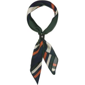 imageAllegra K 50cm Small Stripe Print Square Neck Wrap Scarves Head Scarf Kerchief Neckerchief Bandana for WomenGreen Blue