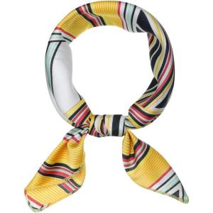 imageAllegra K 50cm Small Stripe Print Square Neck Wrap Scarves Head Scarf Kerchief Neckerchief Bandana for WomenMulticolor