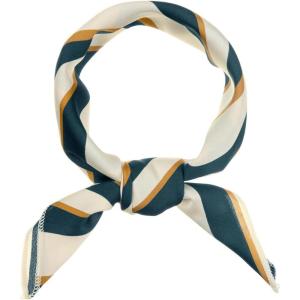 imageAllegra K 50cm Small Stripe Print Square Neck Wrap Scarves Head Scarf Kerchief Neckerchief Bandana for WomenPeacock Green