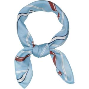 imageAllegra K 50cm Small Stripe Print Square Neck Wrap Scarves Head Scarf Kerchief Neckerchief Bandana for WomenSky Blue