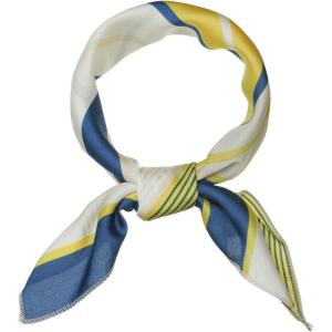 imageAllegra K 50cm Small Stripe Print Square Neck Wrap Scarves Head Scarf Kerchief Neckerchief Bandana for WomenYellow