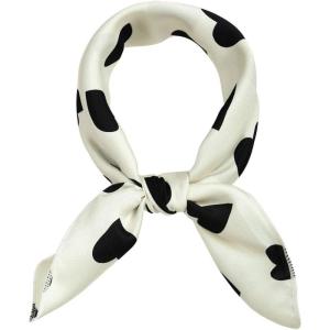 imageAllegra K 50cm Women Love Heart Small Square Scarves Kerchief Head Neck Scarf NeckerchiefWhite Big Dot