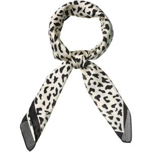 imageAllegra K 70cm Animal Leopard Print Silk Feeling Square Scarf Kerchief Neckerchief BandanaBeige