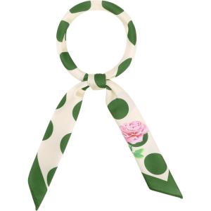 imageAllegra K 70cm Polka Dots Square Scarf Neck Scarves Kerchief Neckerchief Headband for WomenArmy Green Rose