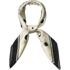imageAllegra K 70cm Polka Dots Square Scarf Neck Scarves Kerchief Neckerchief Headband for WomenBeige