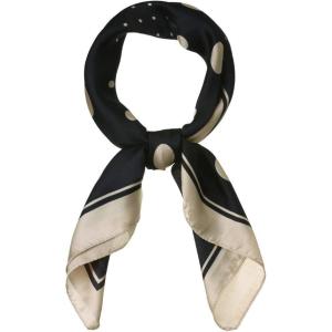 imageAllegra K 70cm Polka Dots Square Scarf Neck Scarves Kerchief Neckerchief Headband for WomenBlack Beige