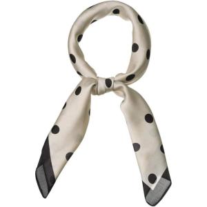 imageAllegra K 70cm Polka Dots Square Scarf Neck Scarves Kerchief Neckerchief Headband for WomenChampagne