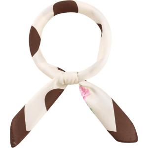 imageAllegra K 70cm Polka Dots Square Scarf Neck Scarves Kerchief Neckerchief Headband for WomenCoffee Rose
