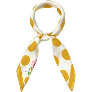 imageAllegra K 70cm Polka Dots Square Scarf Neck Scarves Kerchief Neckerchief Headband for WomenEarth Yellow Rose