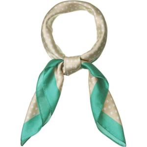 imageAllegra K 70cm Polka Dots Square Scarf Neck Scarves Kerchief Neckerchief Headband for WomenGreen Khaki