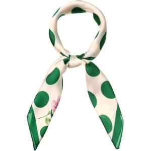 imageAllegra K 70cm Polka Dots Square Scarf Neck Scarves Kerchief Neckerchief Headband for WomenGreen Rose
