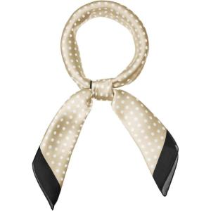 imageAllegra K 70cm Polka Dots Square Scarf Neck Scarves Kerchief Neckerchief Headband for WomenKhaki