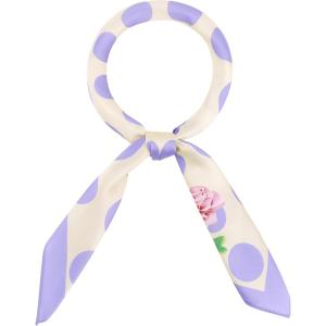 imageAllegra K 70cm Polka Dots Square Scarf Neck Scarves Kerchief Neckerchief Headband for WomenLight Purple Rose
