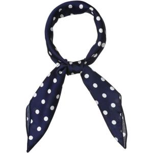 imageAllegra K 70cm Polka Dots Square Scarf Neck Scarves Kerchief Neckerchief Headband for WomenNavy Blue