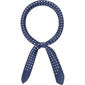 imageAllegra K 70cm Polka Dots Square Scarf Neck Scarves Kerchief Neckerchief Headband for WomenNavy Blue Dot