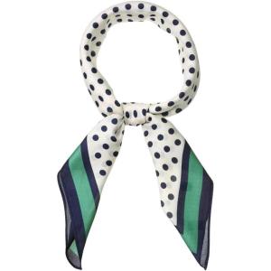 imageAllegra K 70cm Polka Dots Square Scarf Neck Scarves Kerchief Neckerchief Headband for WomenNavy Blue Green