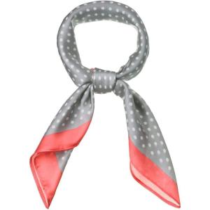 imageAllegra K 70cm Polka Dots Square Scarf Neck Scarves Kerchief Neckerchief Headband for WomenPink Gray
