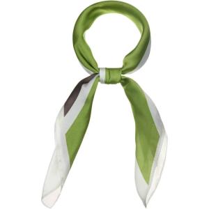 imageAllegra K 70cm Stripe Print Square Scarves Kerchief Neck Head Scarf Neckerchief Headband for LadiesGray Green