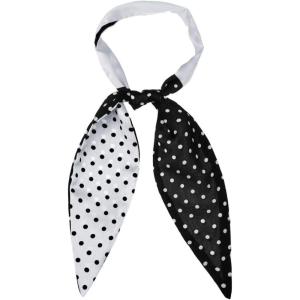 imageAllegra K Chic Polka Dots Women Neckerchief Skinny Scarves Hair Band Ribbon for Bag AccessoryBlack Small Dot