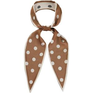 imageAllegra K Chic Polka Dots Women Neckerchief Skinny Scarves Hair Band Ribbon for Bag AccessoryBrown Big Dot