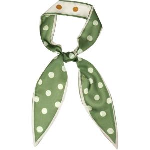 imageAllegra K Chic Polka Dots Women Neckerchief Skinny Scarves Hair Band Ribbon for Bag AccessoryGreen Big Dot