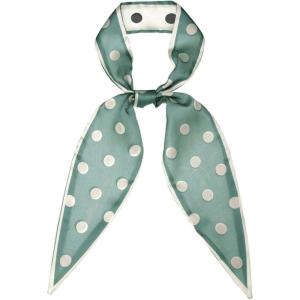 imageAllegra K Chic Polka Dots Women Neckerchief Skinny Scarves Hair Band Ribbon for Bag AccessoryLight Green Big Dot